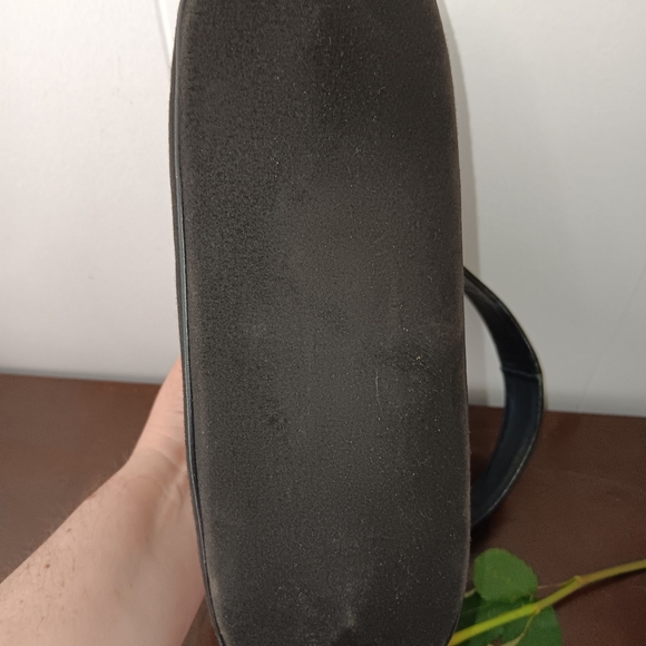 Bass Brushed Charcoal Suede Satchel Purse Authentic 1950s - Picture 7 of 12